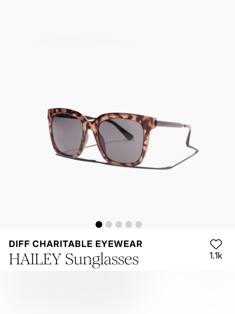Diff Eyewear Hailey Sunglasses - Brown Tortoise with Gray Lenses